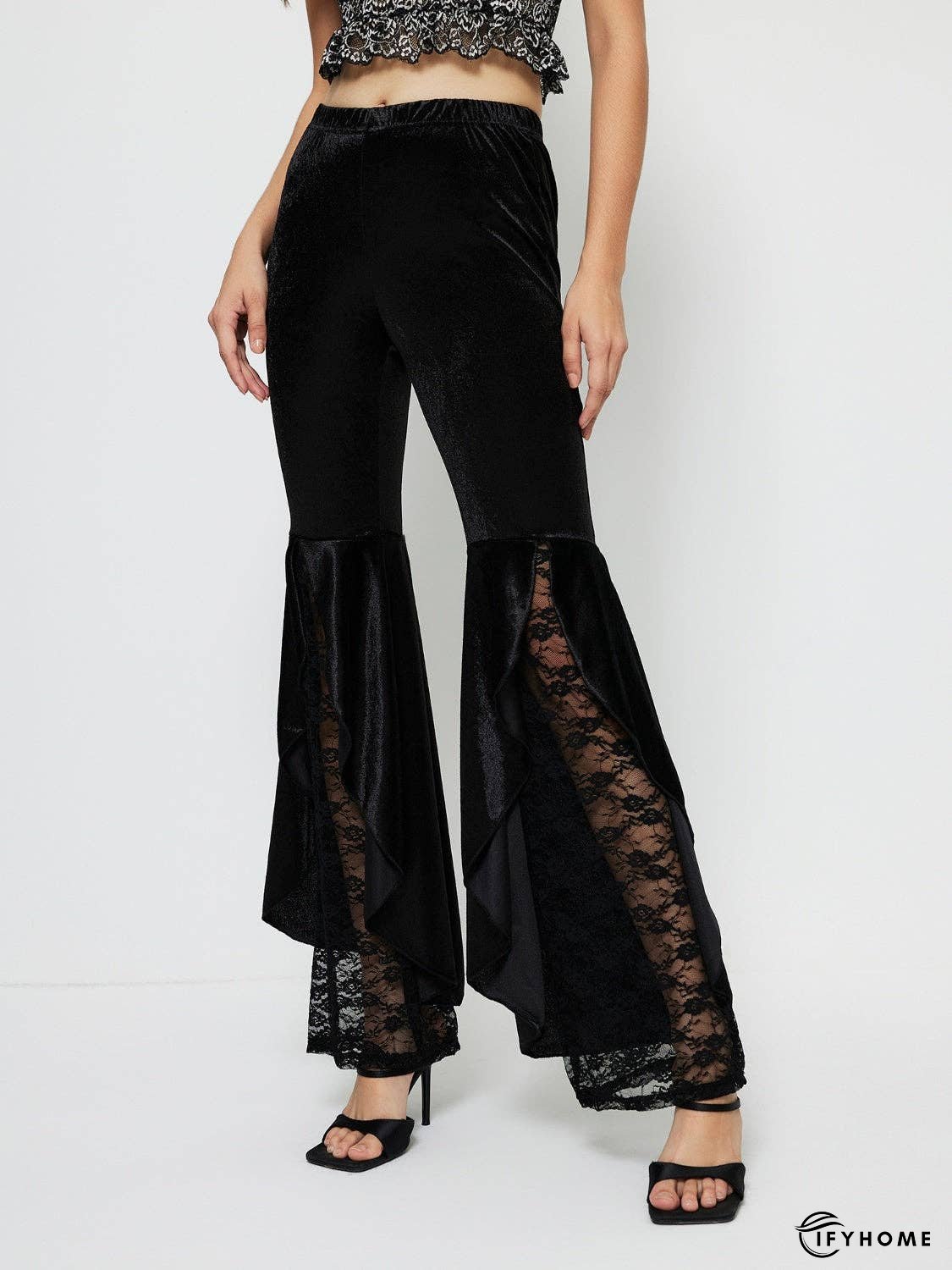 High Waist Lace Flare Pants | IFYHOME