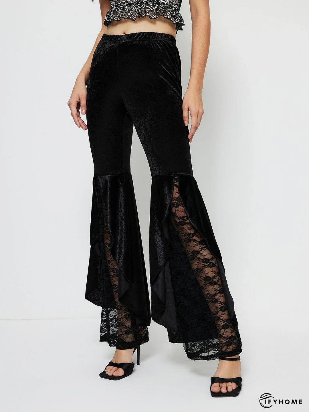 High Waist Lace Flare Pants | IFYHOME