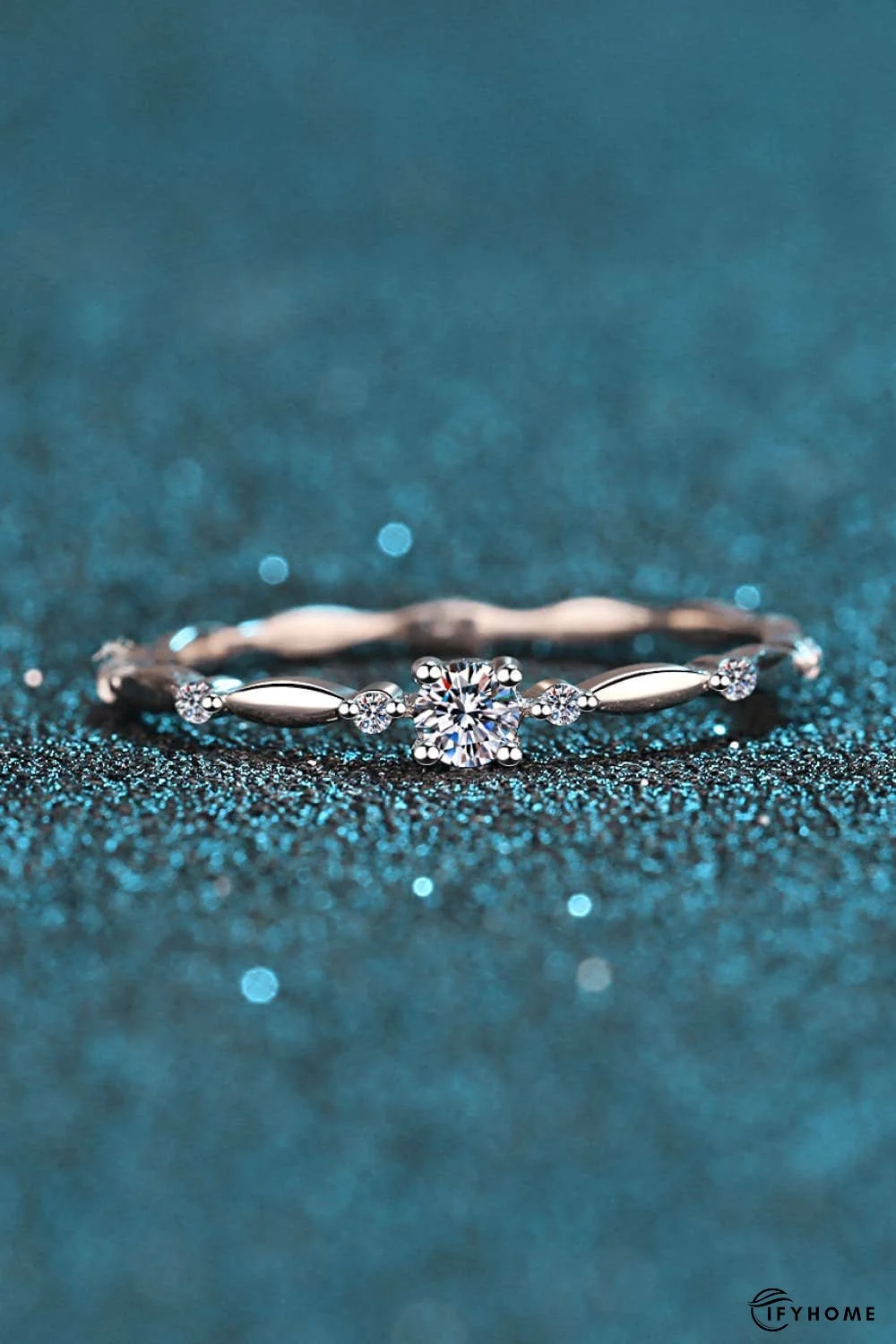 Moissanite 925 Sterling Silver Rhodium-Plated Ring | IFYHOME