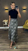 Melvina Zebra Print Midi Skirt