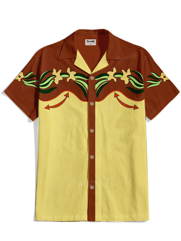 Retro Flowers And Leaves - 100% Cotton Shirt