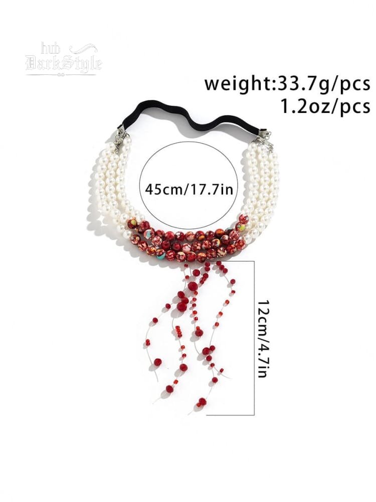 Halloween Statement Beaded Gothic Blood Drop Tassel Choker Earrings Ankle Necklace