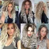Ombre Ash Blonde Brown Curly Wig Long Wavy