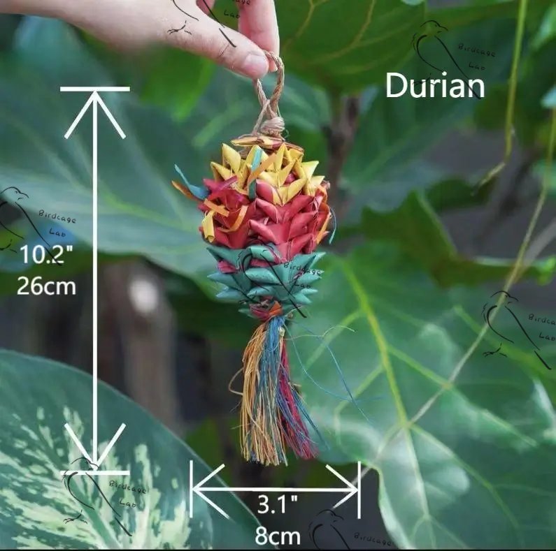 Natural Palm Leaf & Corn Husk Parrot Toy  Birdcagelab