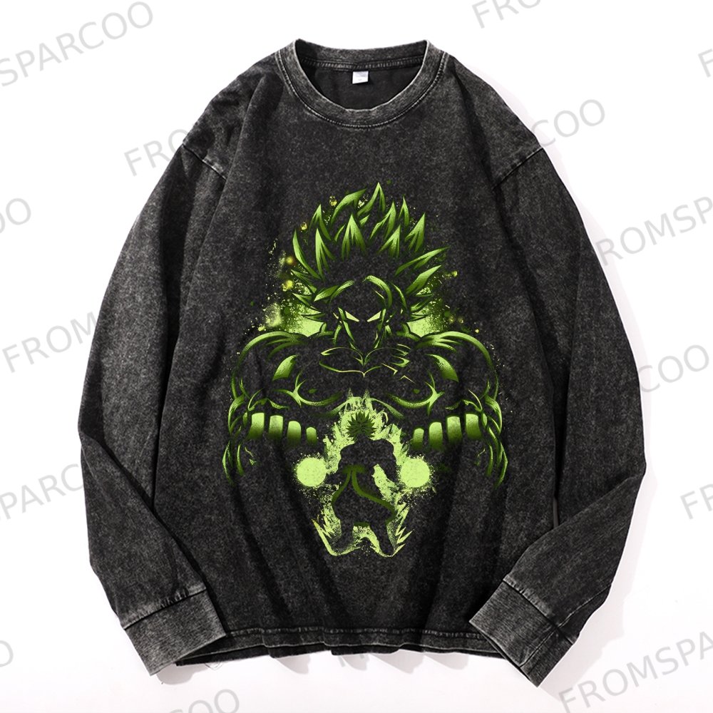 Unisex Oversized Anime Print DB Long Sleeves T-Shirt