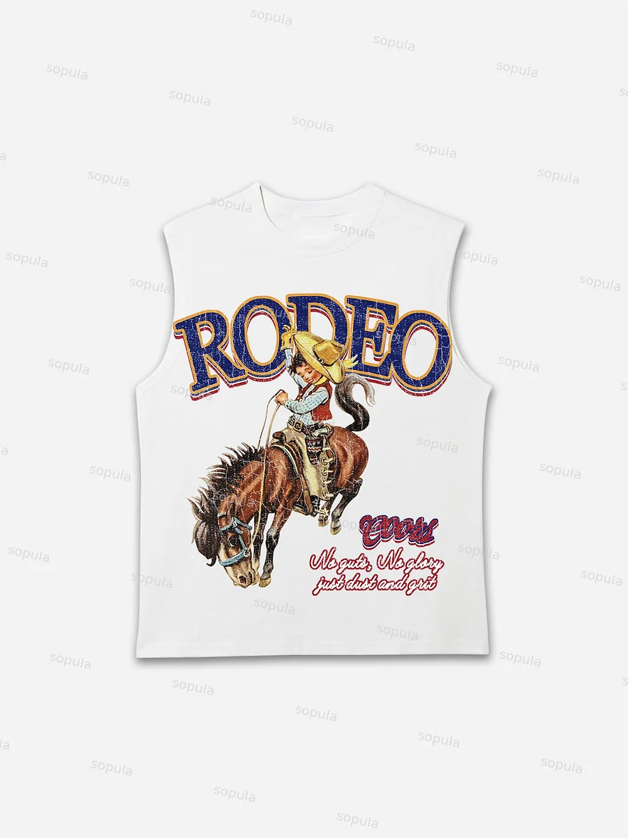 Rodeo Coors Cowboy Print Tank Top