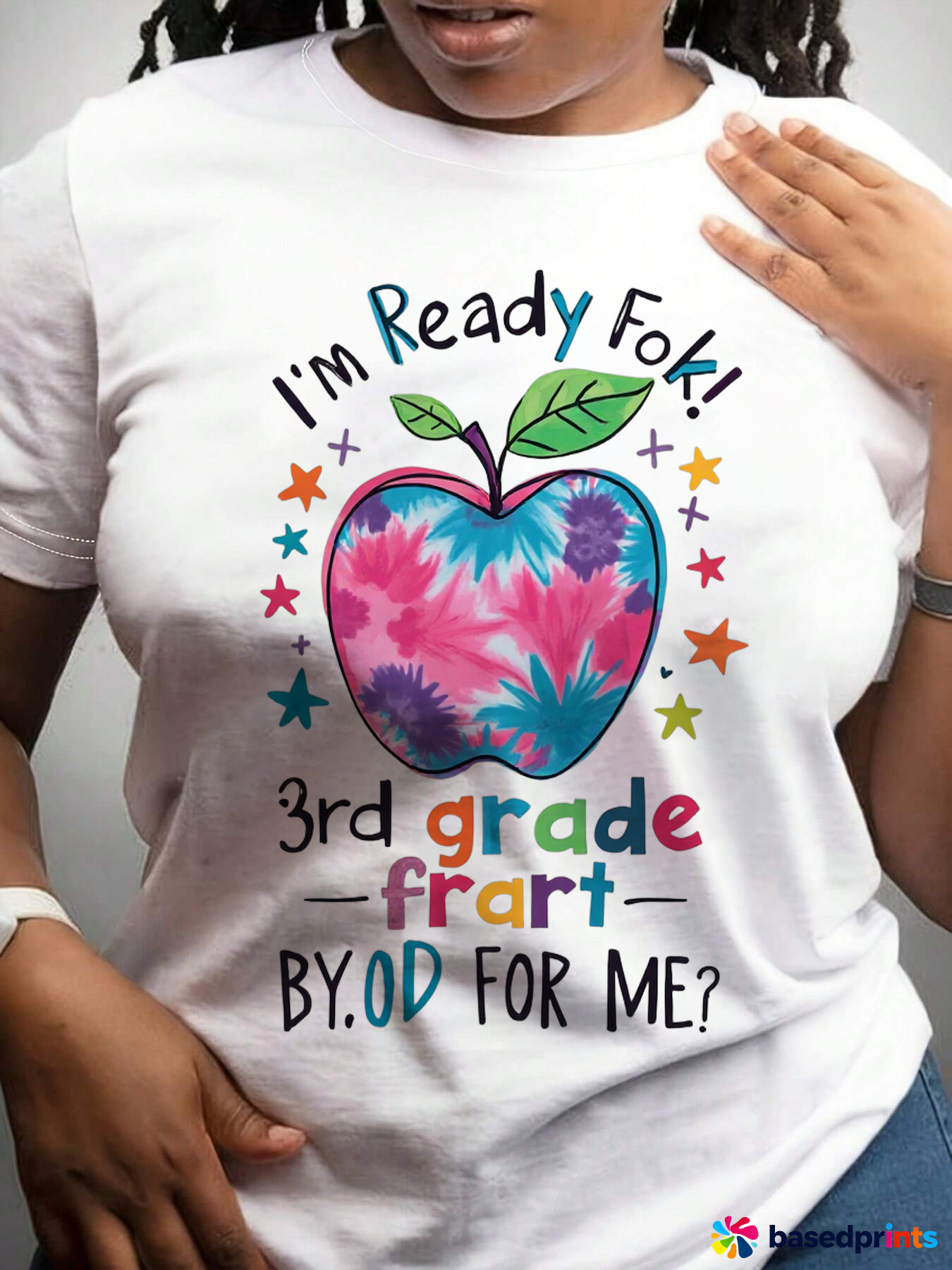 Tie Dye Apple Ready for 3rd Grade Shirt
