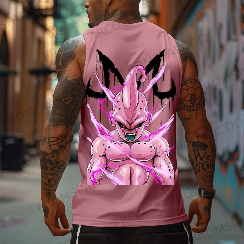Casual Anime MAJIN BUU Print Gym Tank Top 
