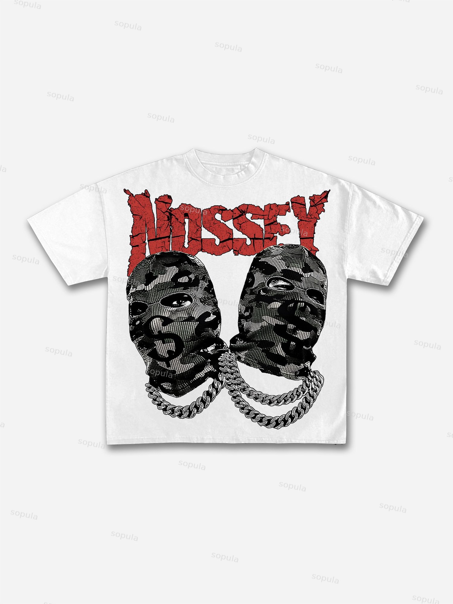 Sopula Camo Double Head Mask Print Cotton T-shirt