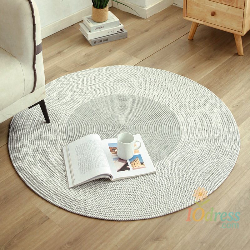 IO Dress HeMu Round Woven Rugs Handmade Jute Rattan Carpet With Tassel for Bedroom Living Room Vintage Home Decor Floor Mats RoomDoor Mat