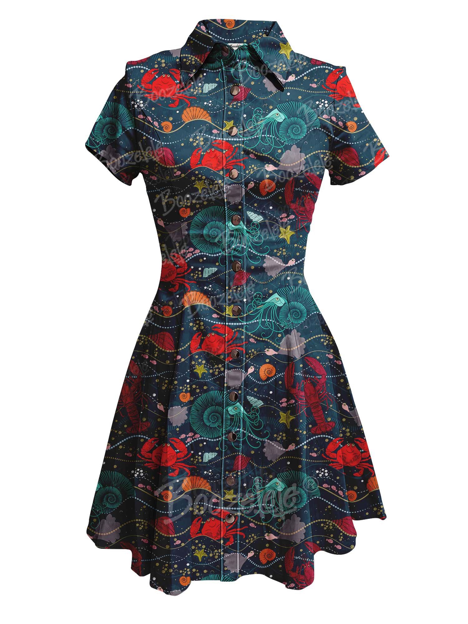 【Pallavi Chaudhary X Boozelele】Ocean Crustacean Core - 100% Cotton Dress