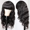 Black Long Hair Loose Deep Wave Wigs with Bangs