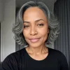 Bob Salt & Pepper Glueless Wave Wig