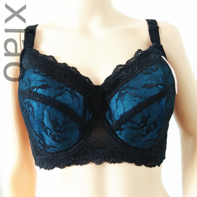 Bras-34-48 Underwear Plus Large Size Underwire Top Bh Bralette Lace Sexy Women's Bra Intimates Brassiere B C D E F G H Cup-Bras