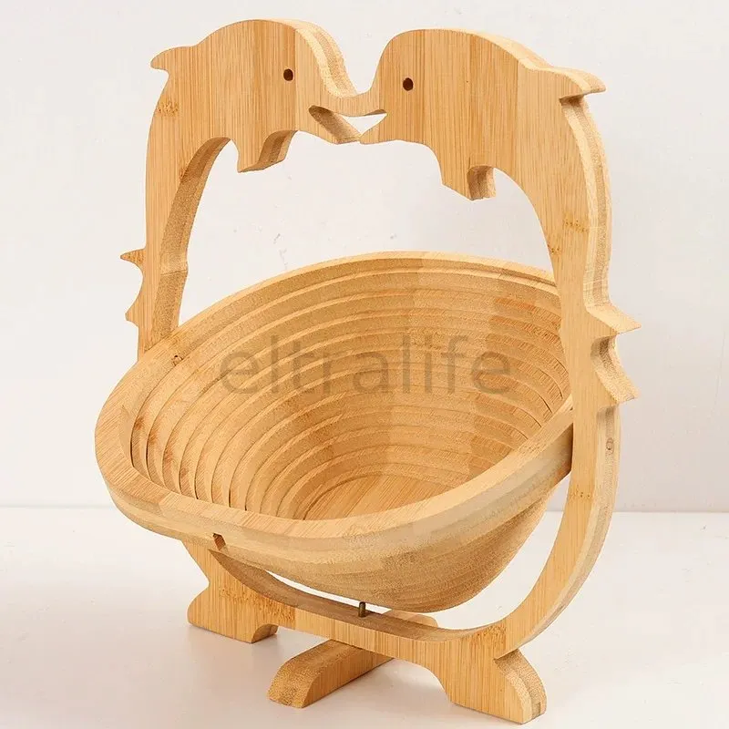 Eco-friendly creative home decor bamboo flower tray,Foldable Decor Basket & Heat‑Resistant Trivet for Home Decor eltralife