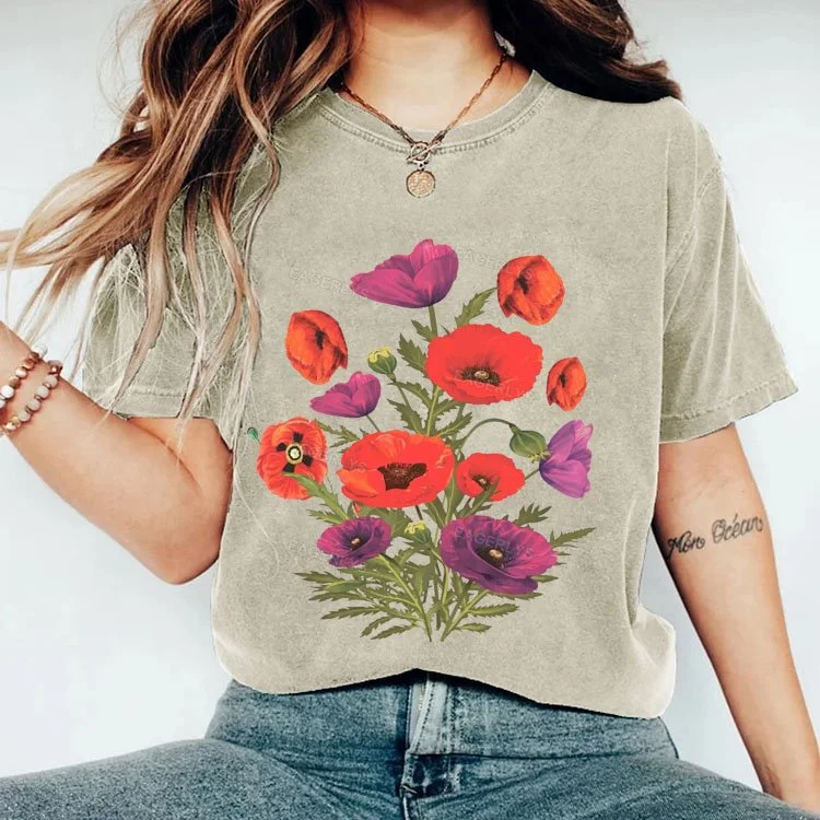 Eagerlys Victorian Flowers Wild Plant T-shirt Eagerlys