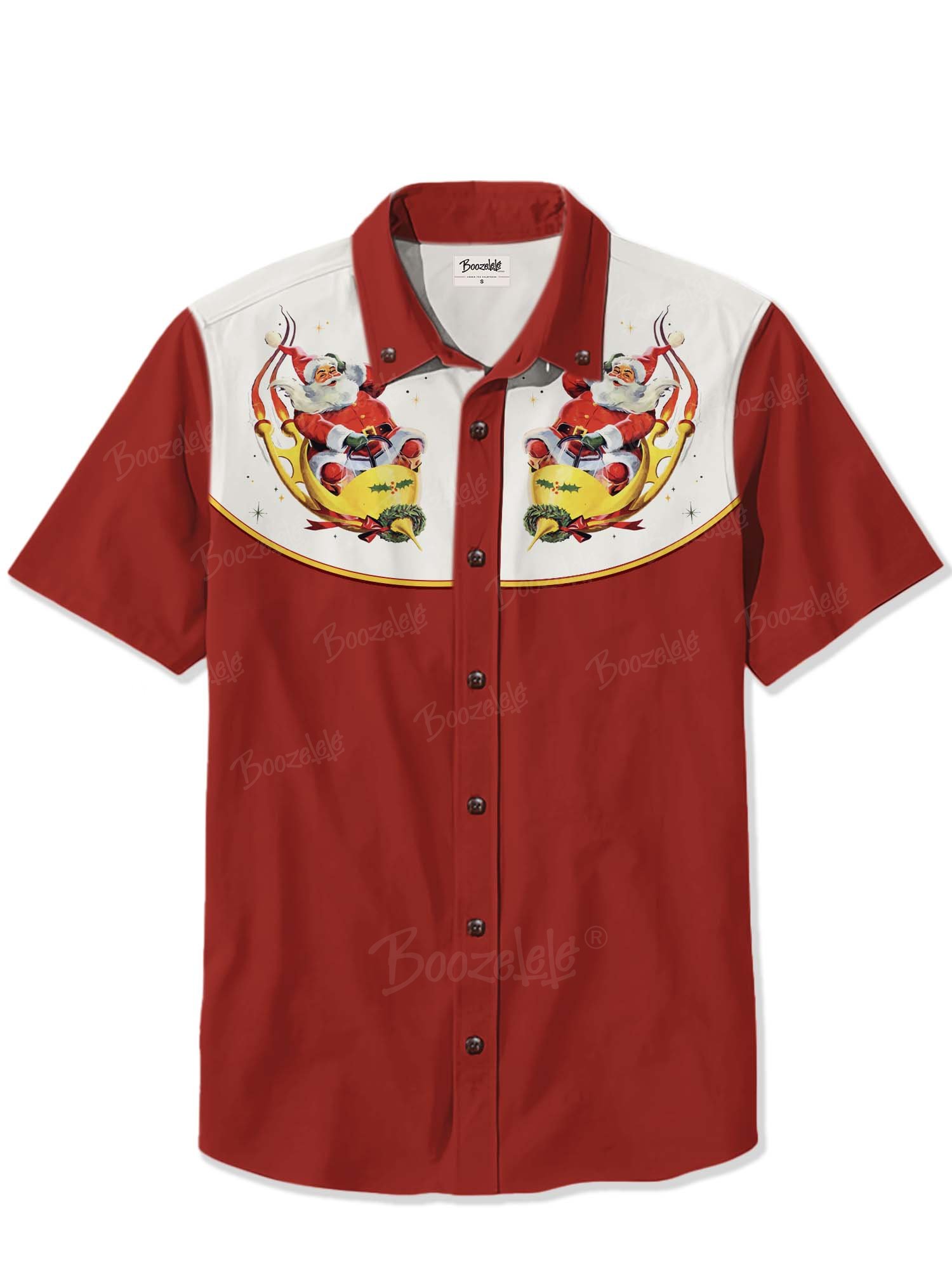 Christmas Vintage Rocket And Santa - 100% Cotton Shirt