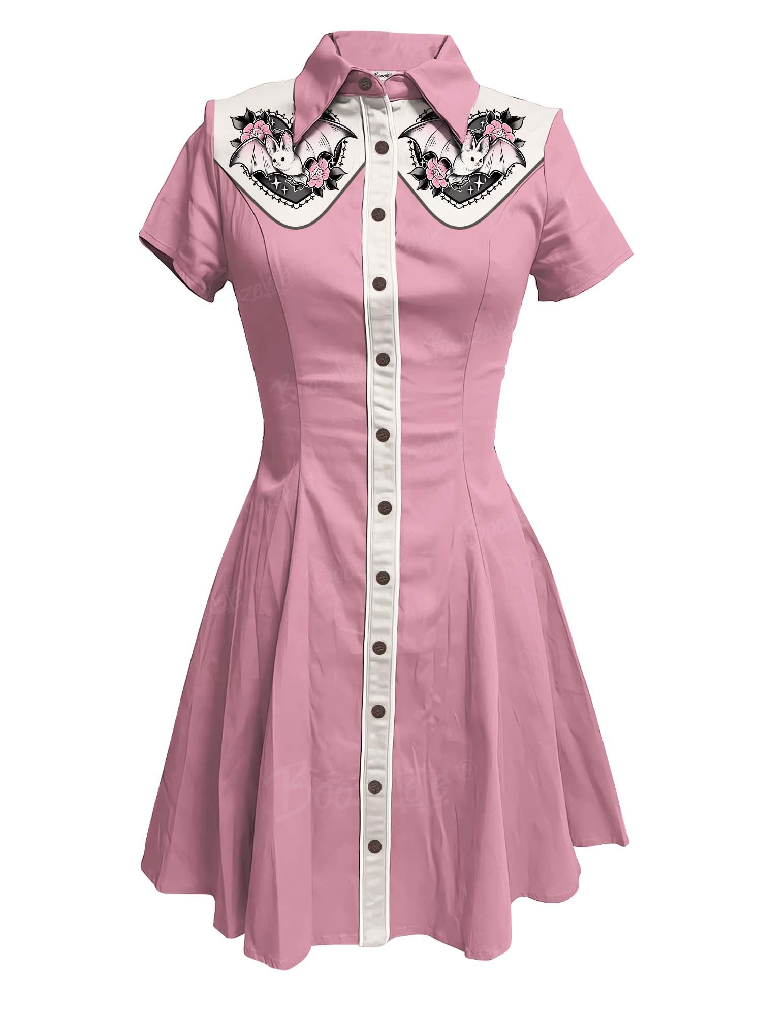 【Jazmin Marsella X Boozelele】Love Bat And Flower - 100% Cotton Dress