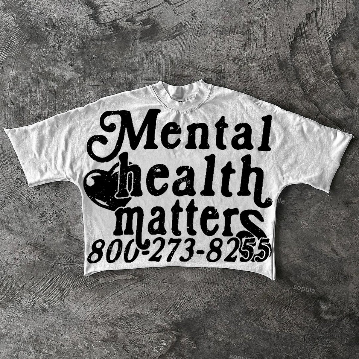 Mental Health Matters Graphics Cotton Cropped T-Shirts