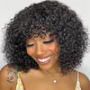 NEW Glueless Affordable Curly  Hair Wig With Bangs