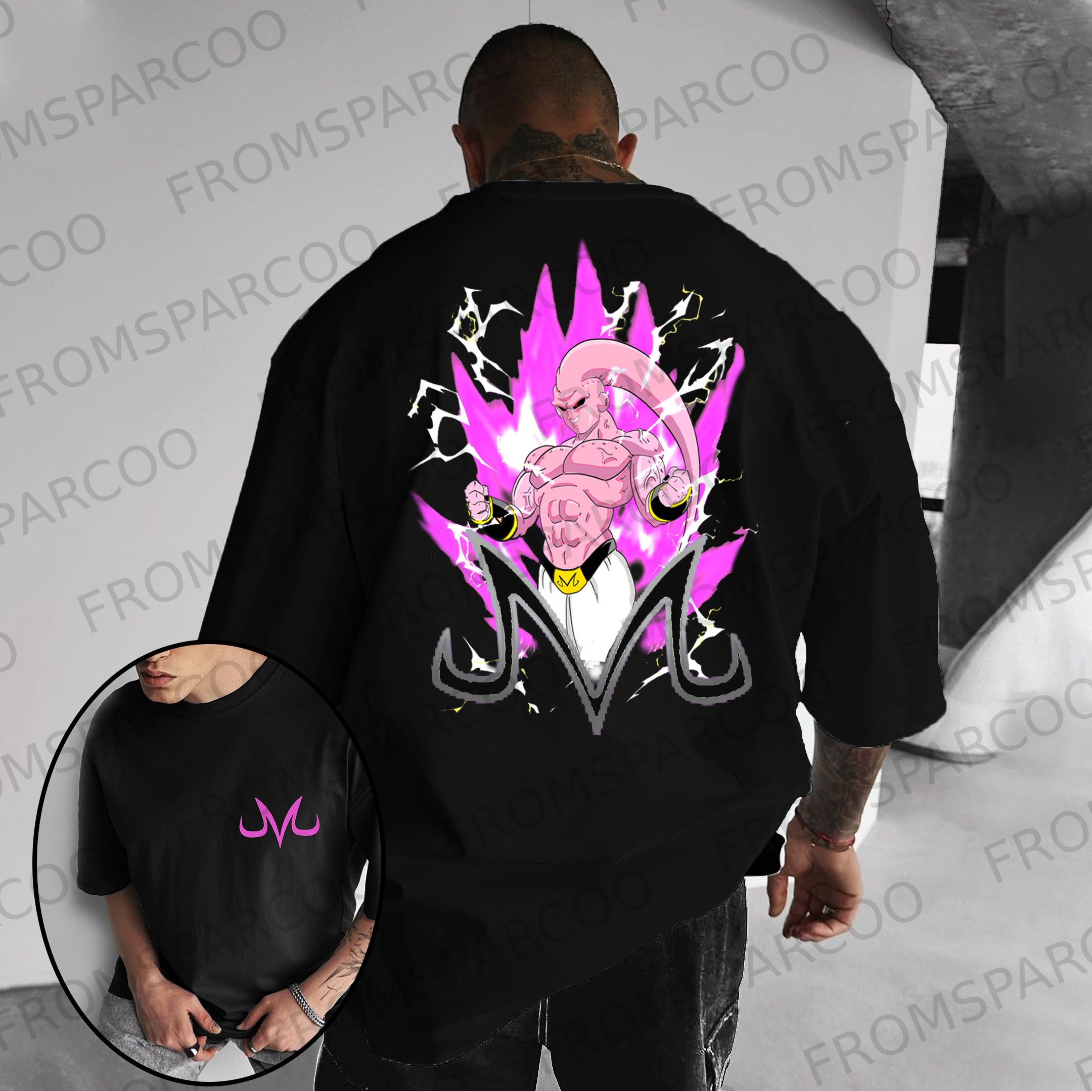 Oversized Anime Print T-shirt