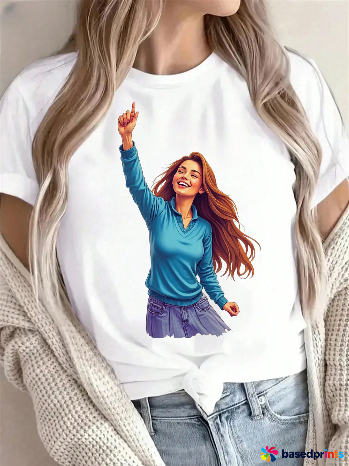 Happy Girl Print Long Sleeve T-Shirt