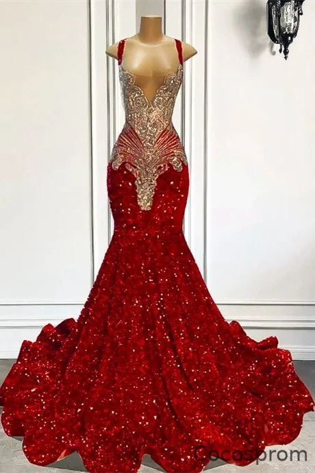 prom dress long Ladivine CH066 - Long Sequin Mermaid Dress