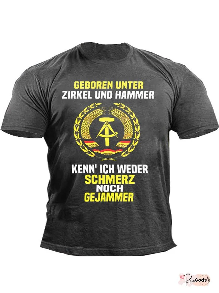 Men's Round Neck Short-sleeved Print T-shirt