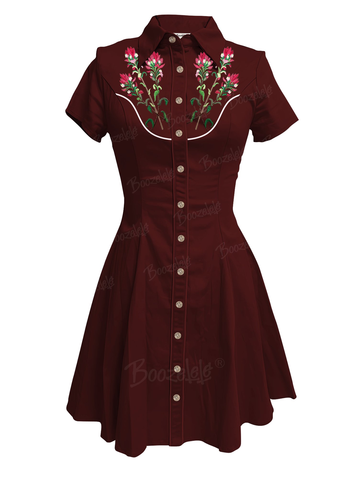 Western Retro Flower - 100% Cotton Dress