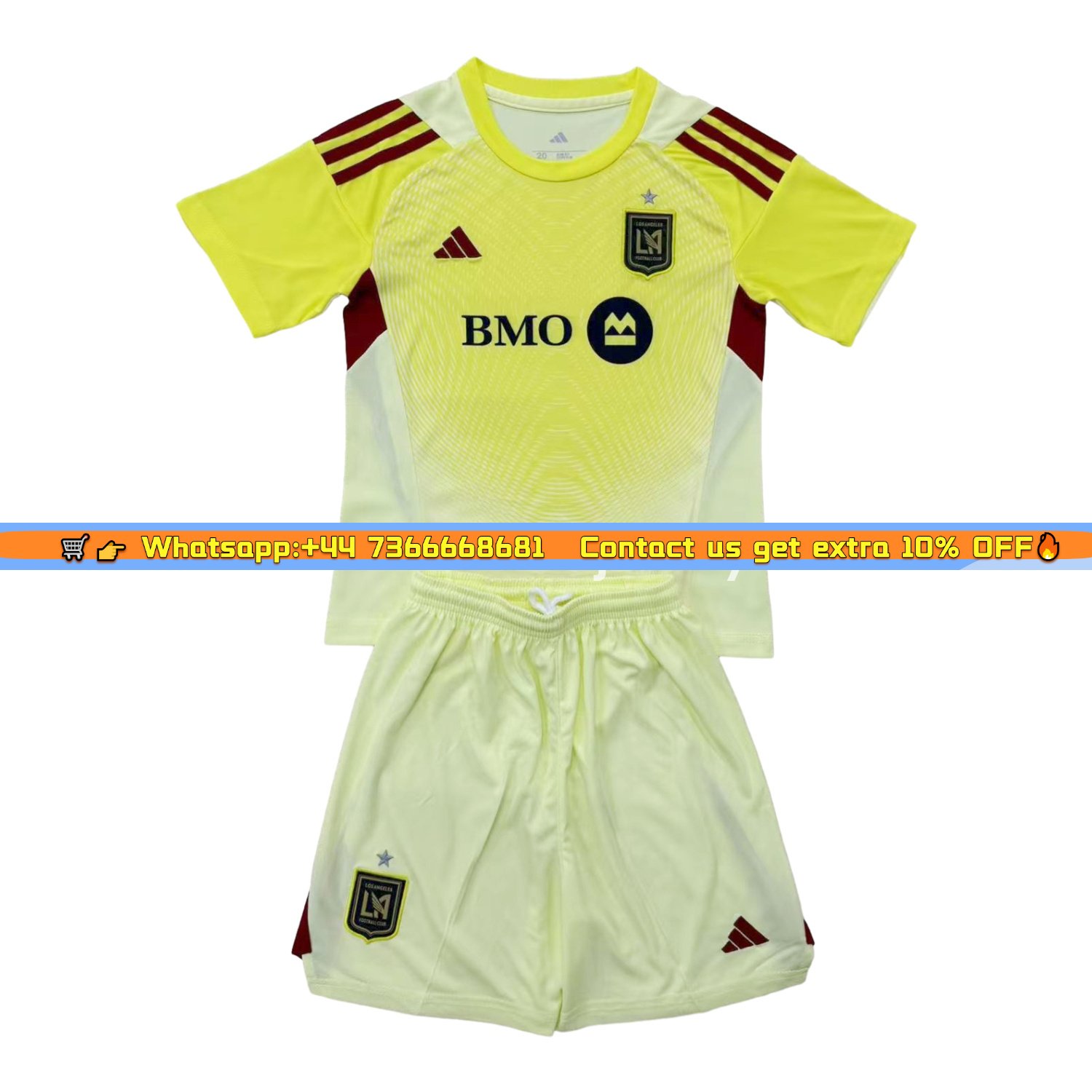 Los Angeles FC 2025 Light Yellow Goalkeeper Kids Kit