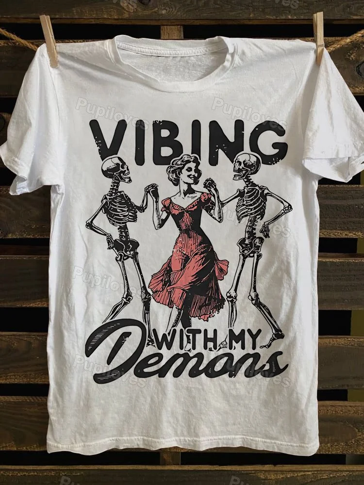 Pupiloves Pupiloves Vibing With My Demons T-shirt