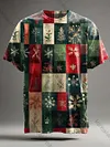 Vintage Plaid Print Christmas Casual Long-Sleeve Shirt
