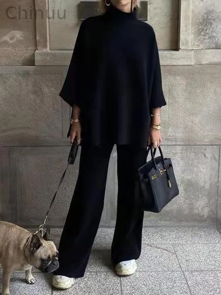 Casual Solid Color Knitted Set