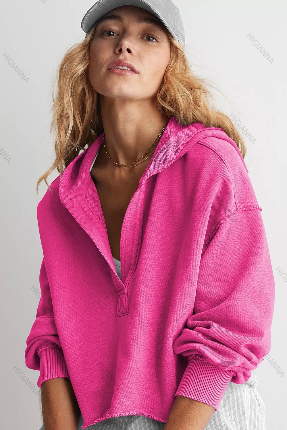 V-Neck Relaxed Hoodie - HIGIANNA&reg;