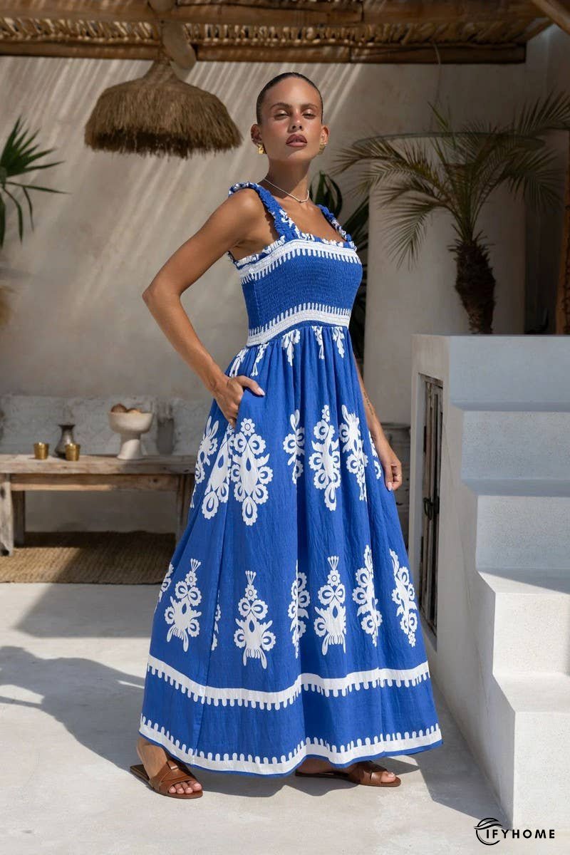 Boho Floral Spaghetti Strap Beach Vacation Dress | IFYHOME
