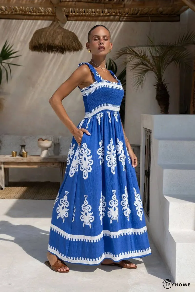 Boho Floral Spaghetti Strap Beach Vacation Dress | IFYHOME
