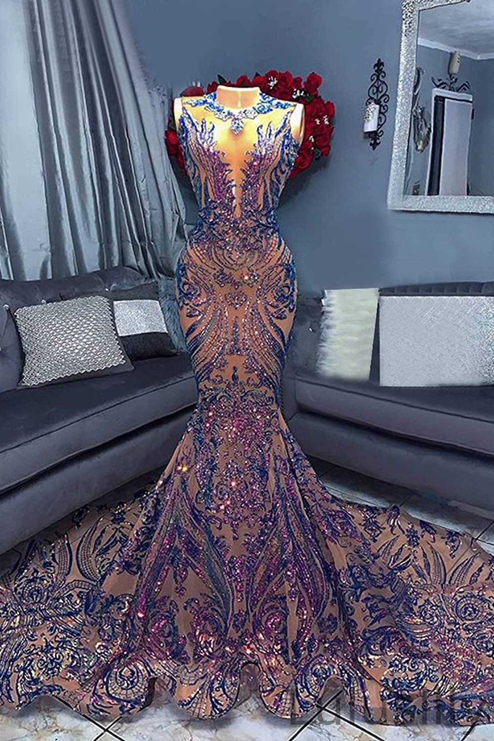 Modern Sleeveless Sequins Mermaid Prom Dress On Sale - lulusllly