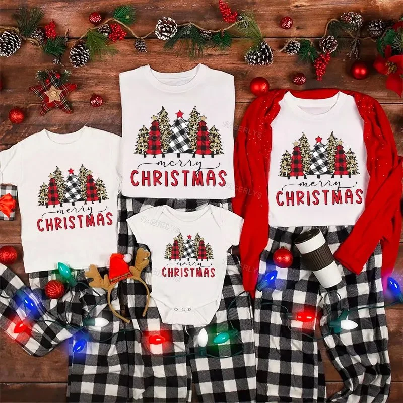 Eagerlys Leopard Print Christmas Tree Matching Shirt For Family Eagerlys