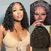 Glueless Loose Wavy Bob 150% High Density Drawstring Hair Wig For Beginners