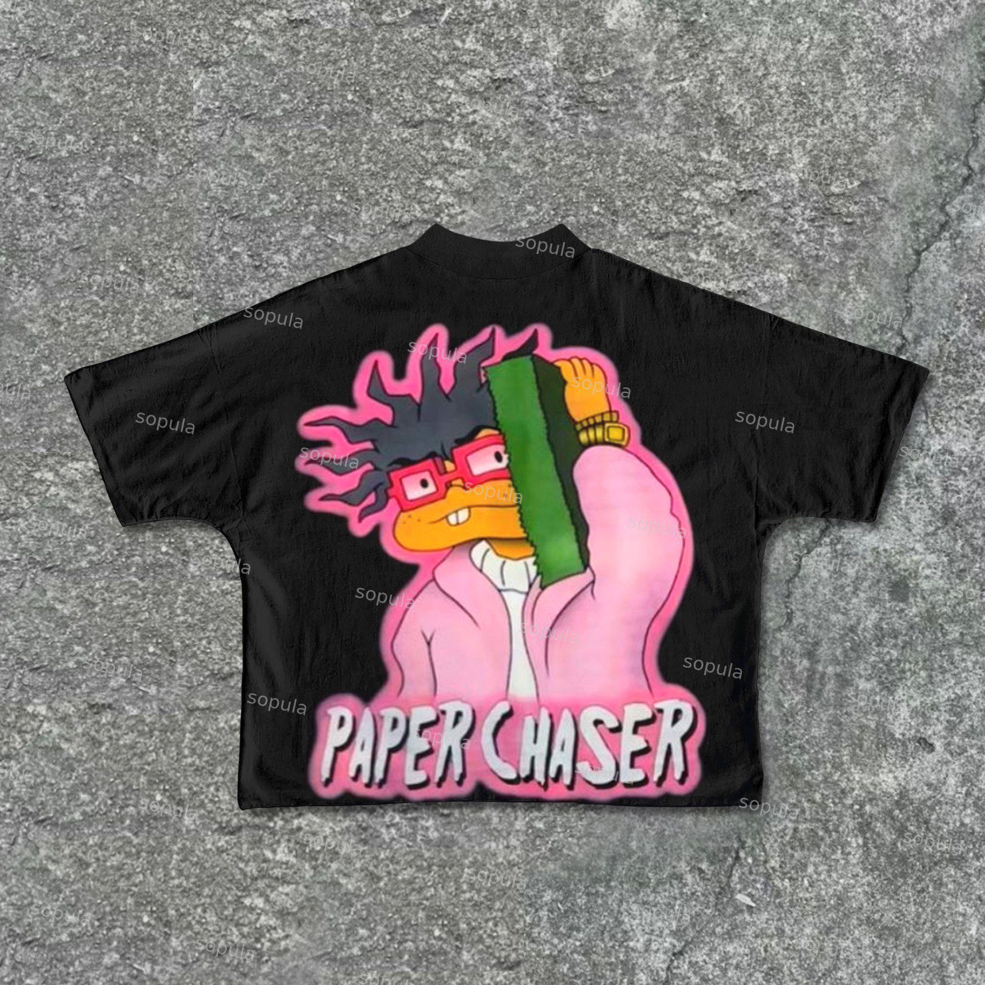 Sopula Paper Chaser Graphic Cotton Short Sleeve Cropped T-Shirts - Sopula｜Premium Graphic Tees & Graphic Clothing