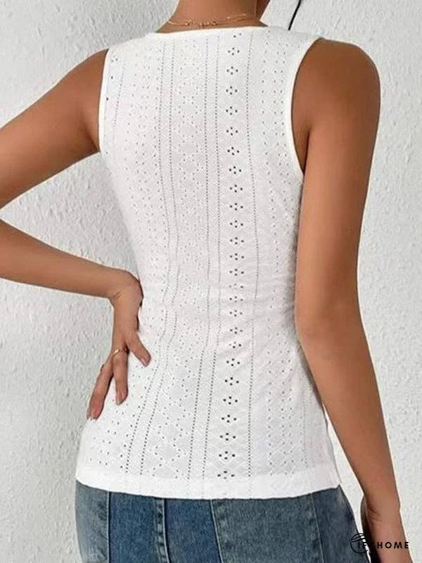 Skinny Sleeveless Solid Color Deep V-Neck Vest Top | IFYHOME