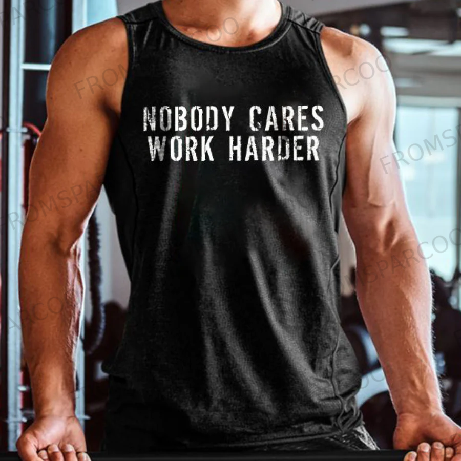 Nobody Cares Work Harder Printed Vest