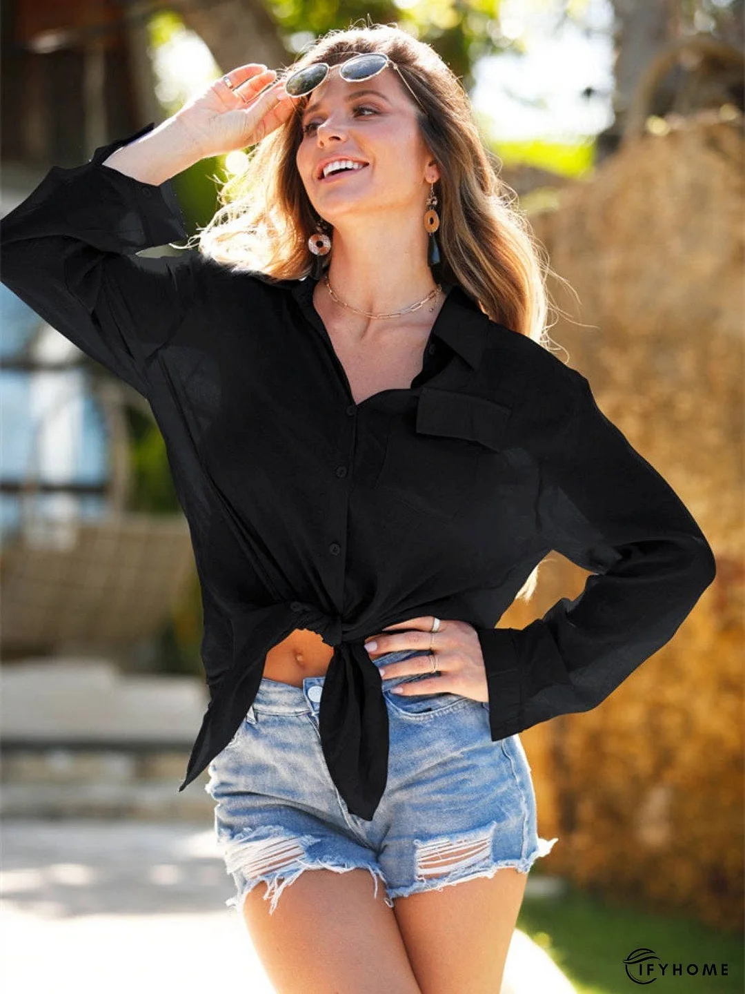 Pocketed Dropped Shoulder Cover Up | IFYHOME