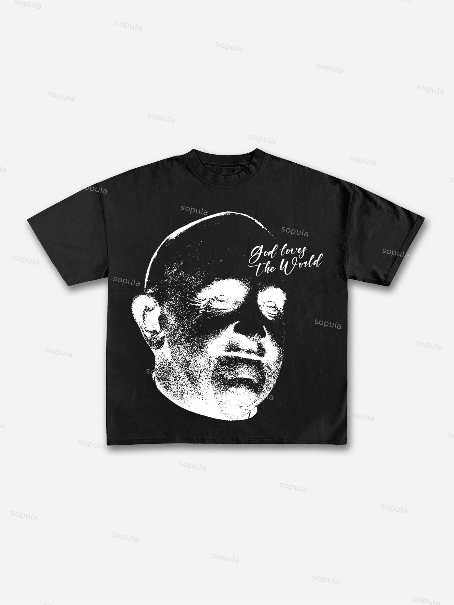 God Loves All People — Pope Francis Vintage Graphic Cotton T-shirt
