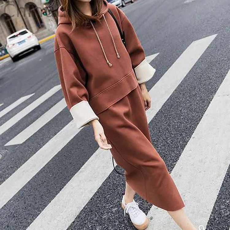 New style loose hooded sweater temperament two-piece suit