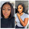 Brazilian Black Straight Hair Short BOB Wigs Lady Wig