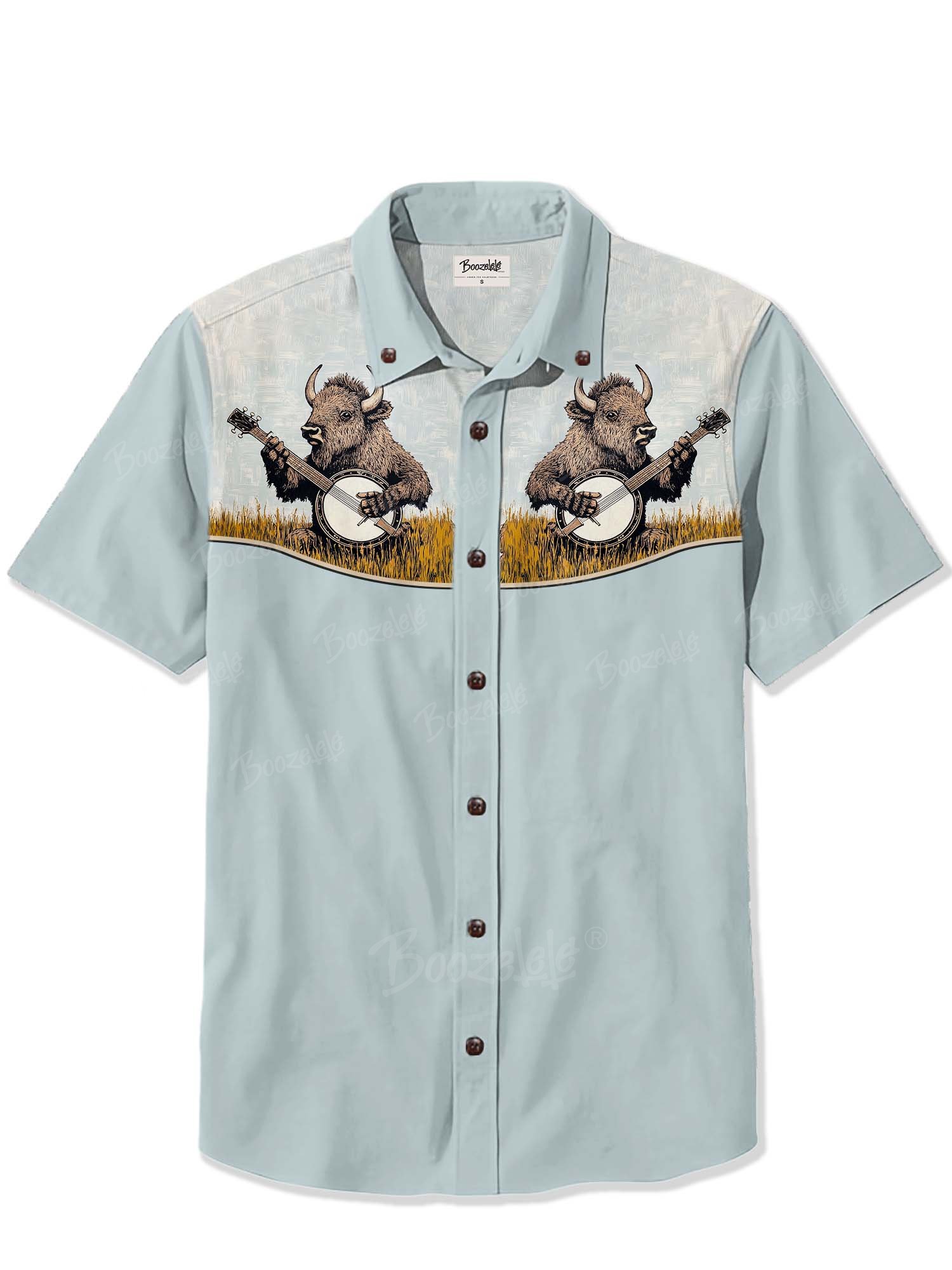 Bison With Banjo - 100% Cotton Shirt