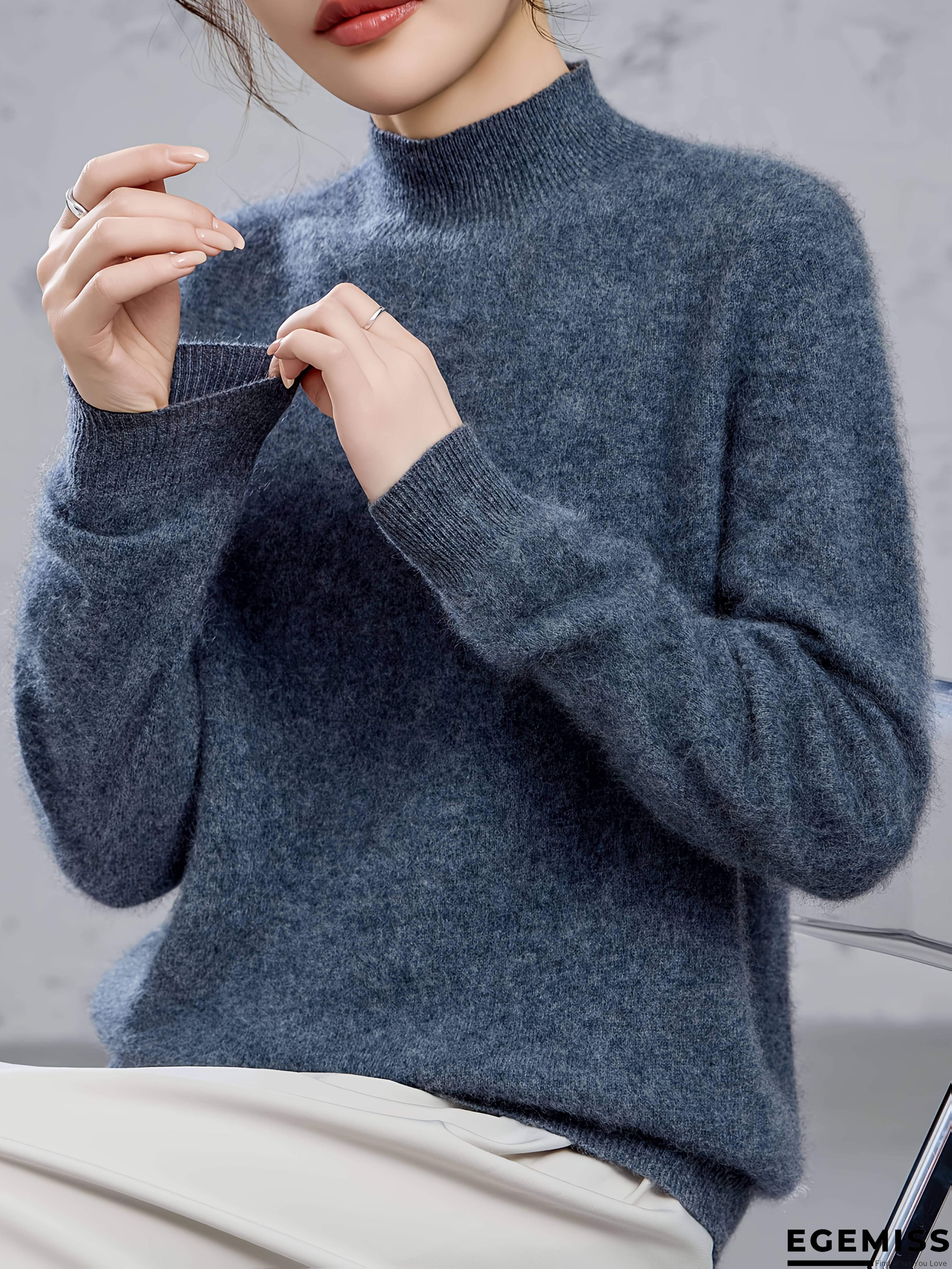 Autumn-Winter 2025 New Women's Cashmere Cloud Sweater: Plush-Like, Fashionable, Versatile, Elegant, Warm, Ultra-Soft & Comfortable with a Cloud-Touch Feel &ndash; Half-High Neck | EGEMISS