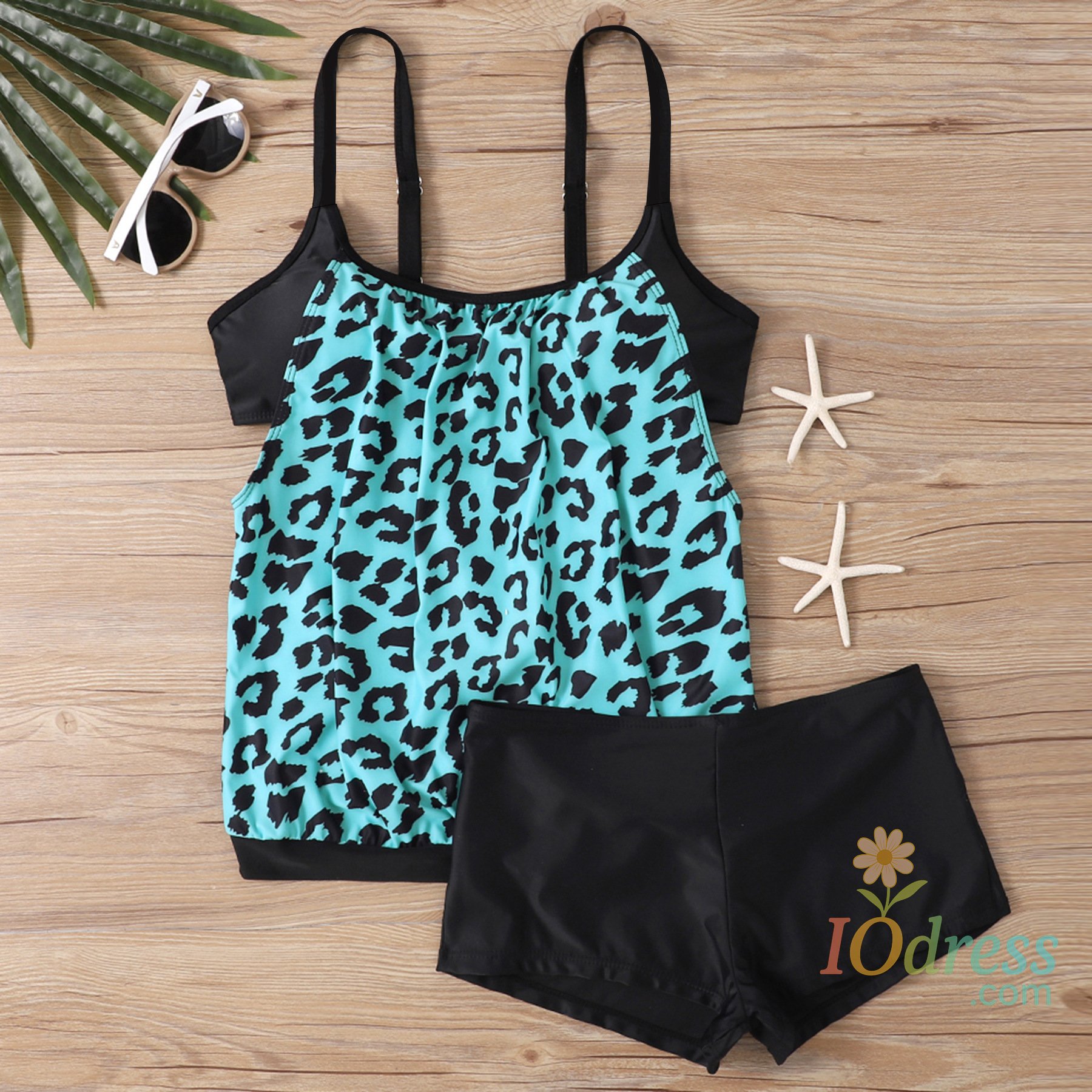 IO Dress Tankini Plus Size Swimwear Woman Bikini Set 2025 Women's Swimsuit Boxer Shorts Two Piece Swimsuit Beach Bathing Suit Monokini
