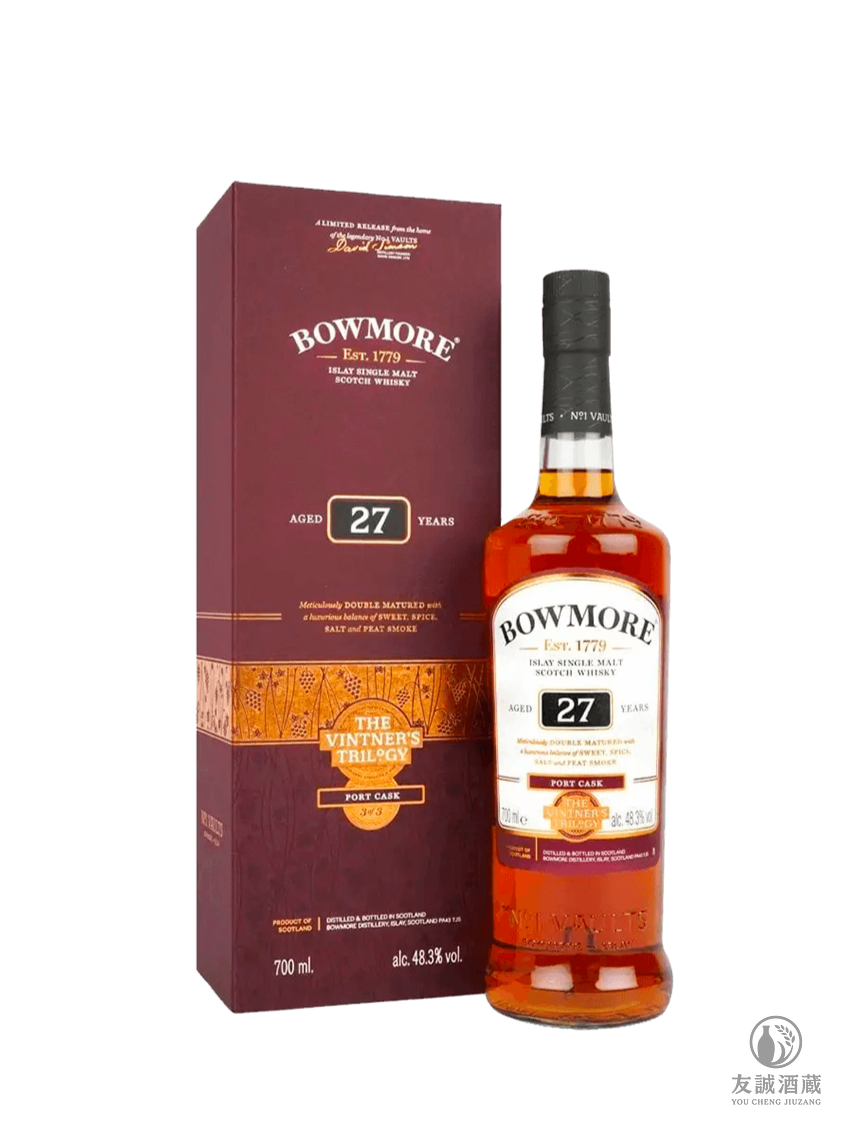 波摩酒莊三部曲 波摩Bowmore 27年單一麥芽威士忌 友誠酒藏